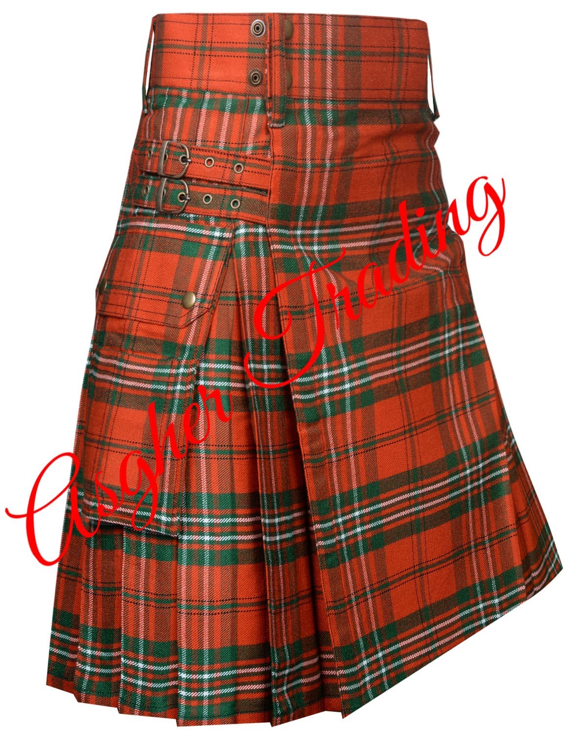 Clan Scott Ancient Tartan Utility Kilt, Highlander Kilts For Men, Made to Order