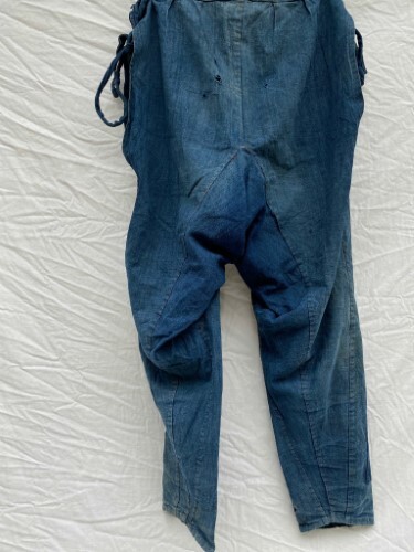 Japanese 1940-60’s Vintage Cotton Monpe Noragi Pants Indigo blue men