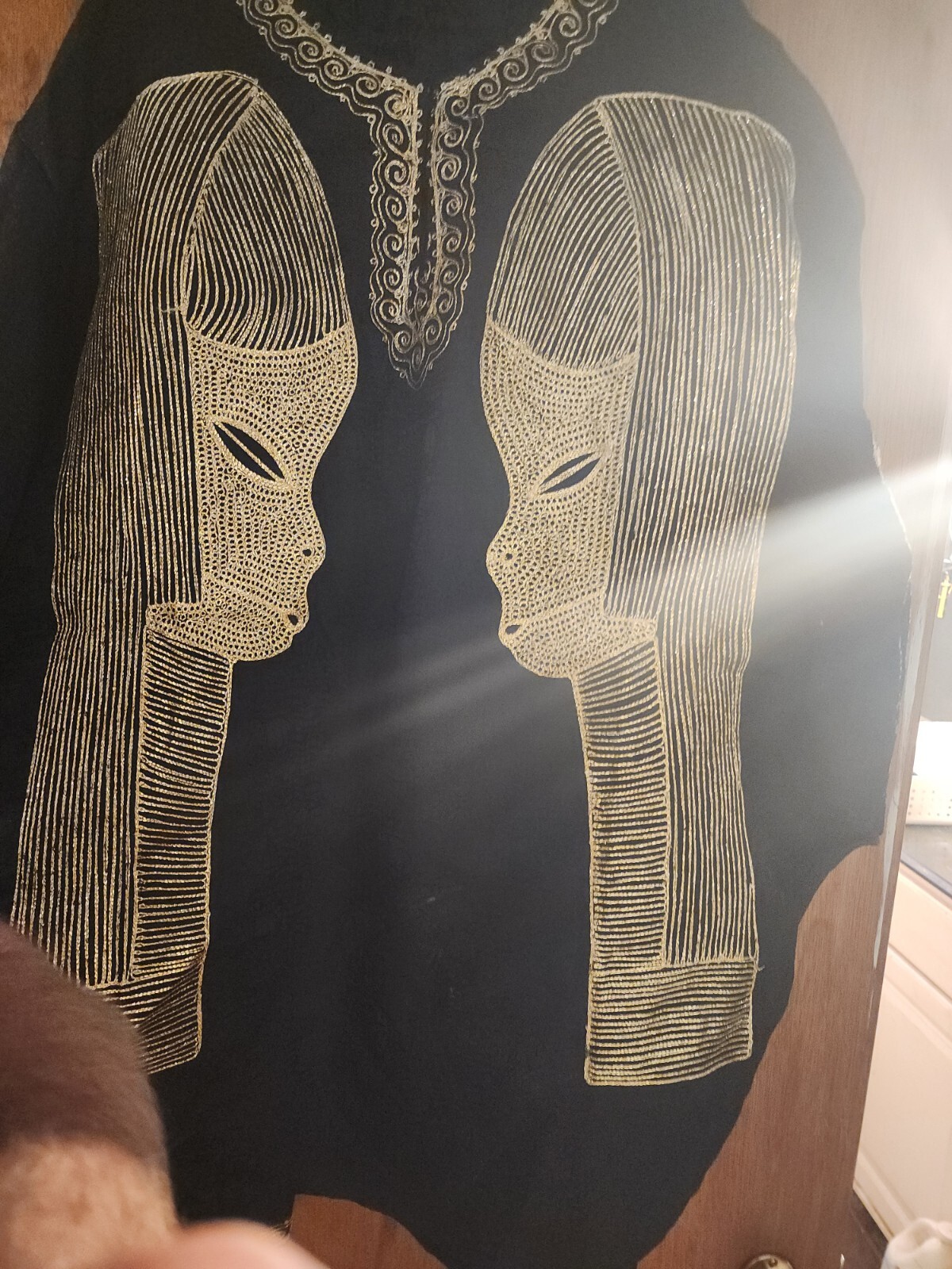VTG Indian Pakistani African Bollywood Sherwani Caftan Kaftan Dashiki black gold
