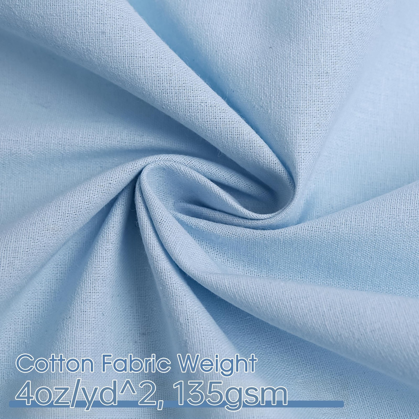 Lake Blue Cotton Fabric, Natural 100% Cotton Poplin Fabric by The Yard 59 Inc…