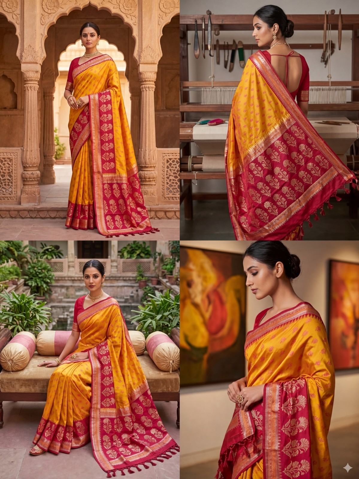 Women Pure Katan Silk Designer Benarasi Saree Handloom Wedding Party Festive