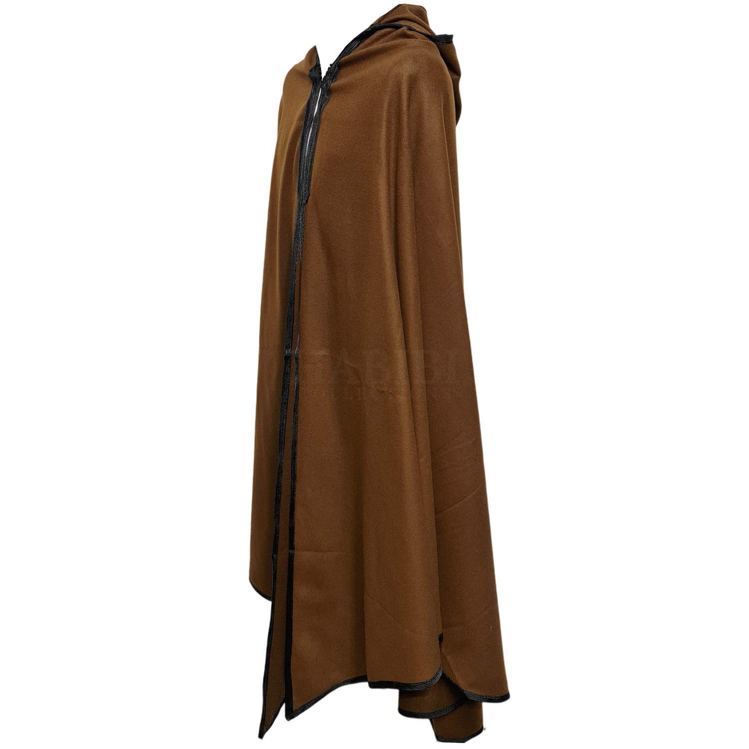 Moroccan Djellaba Cloak Cape Brown Cashmere Wool Blend Silham Burnous