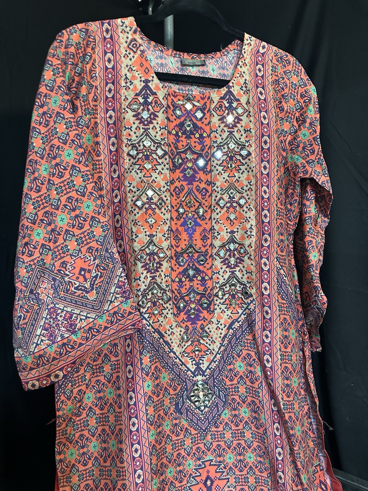 ‼️CLEARANCE‼️Beautiful Viscose Shirt / Kurti – Mirror Work – SMALL ONLY – $19