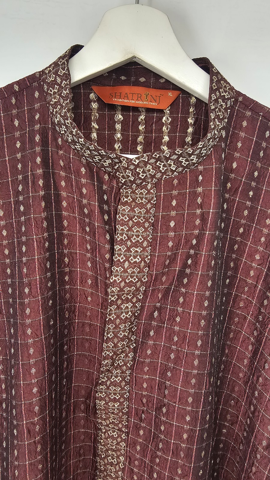 Mens Kurta Shatr NJ Red Maroon Size XL