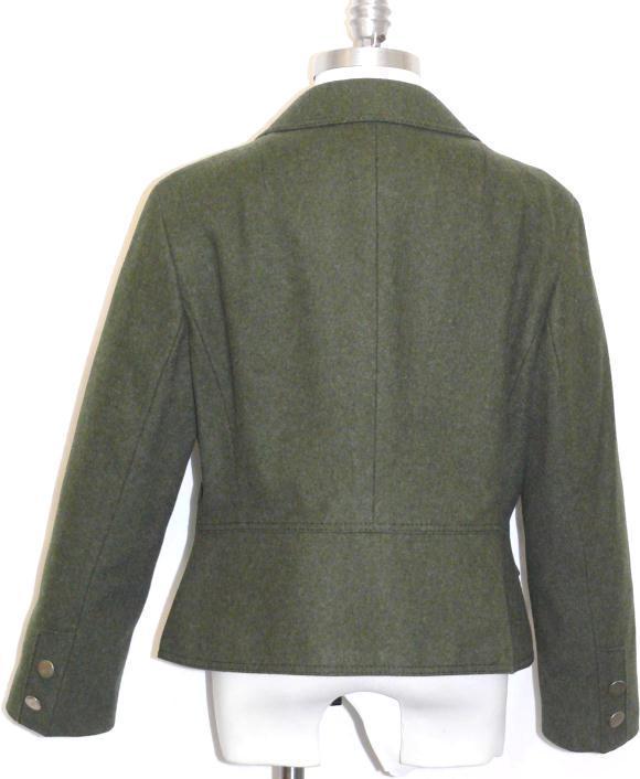 GREEN ~ Loden WOOL Women German Hunting Riding Dirndl Dress Suit JACKET 46 12 M