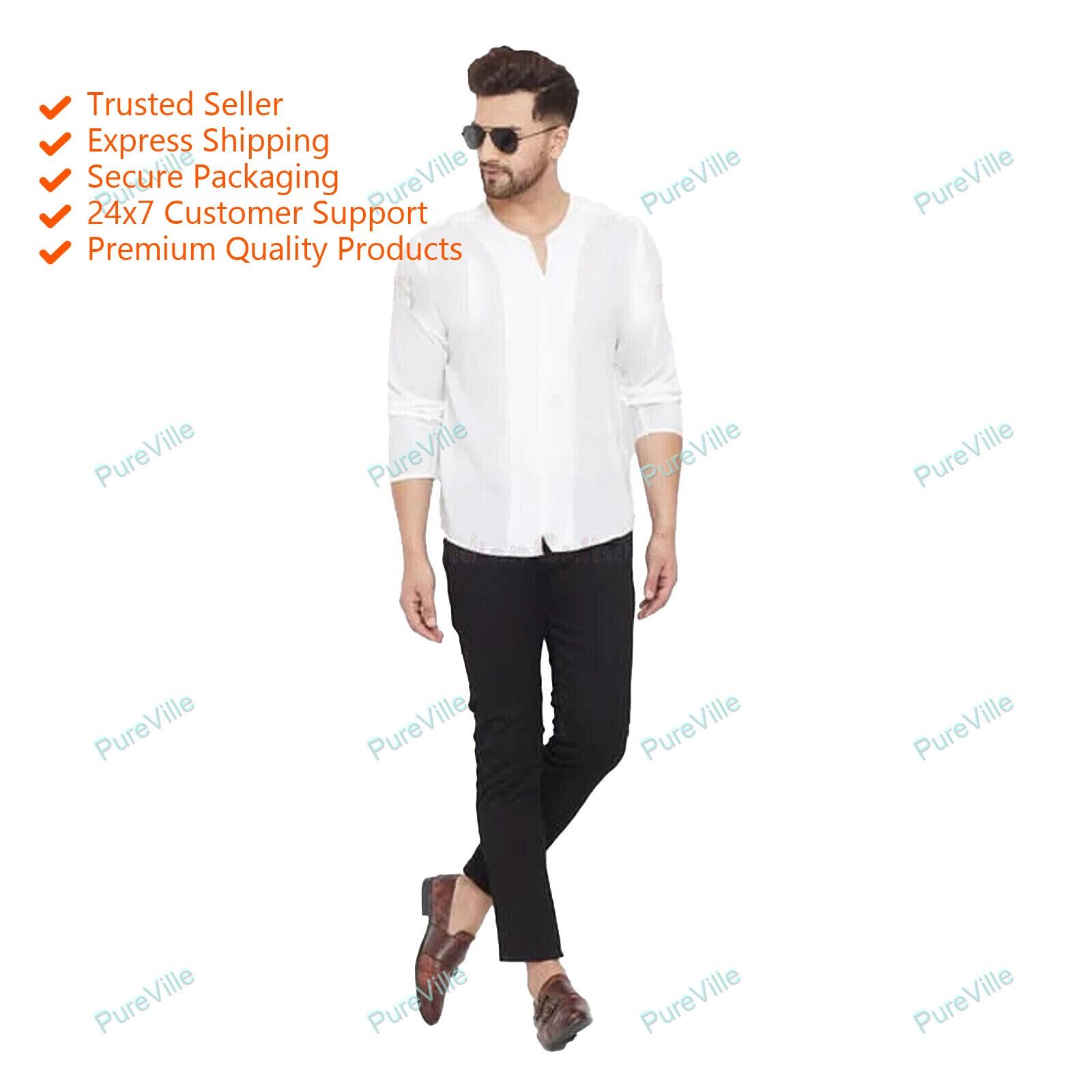 Mens Kurta Traditional Mens Shirt Long Sleeve Custom Bollywood Casual shirt kurt