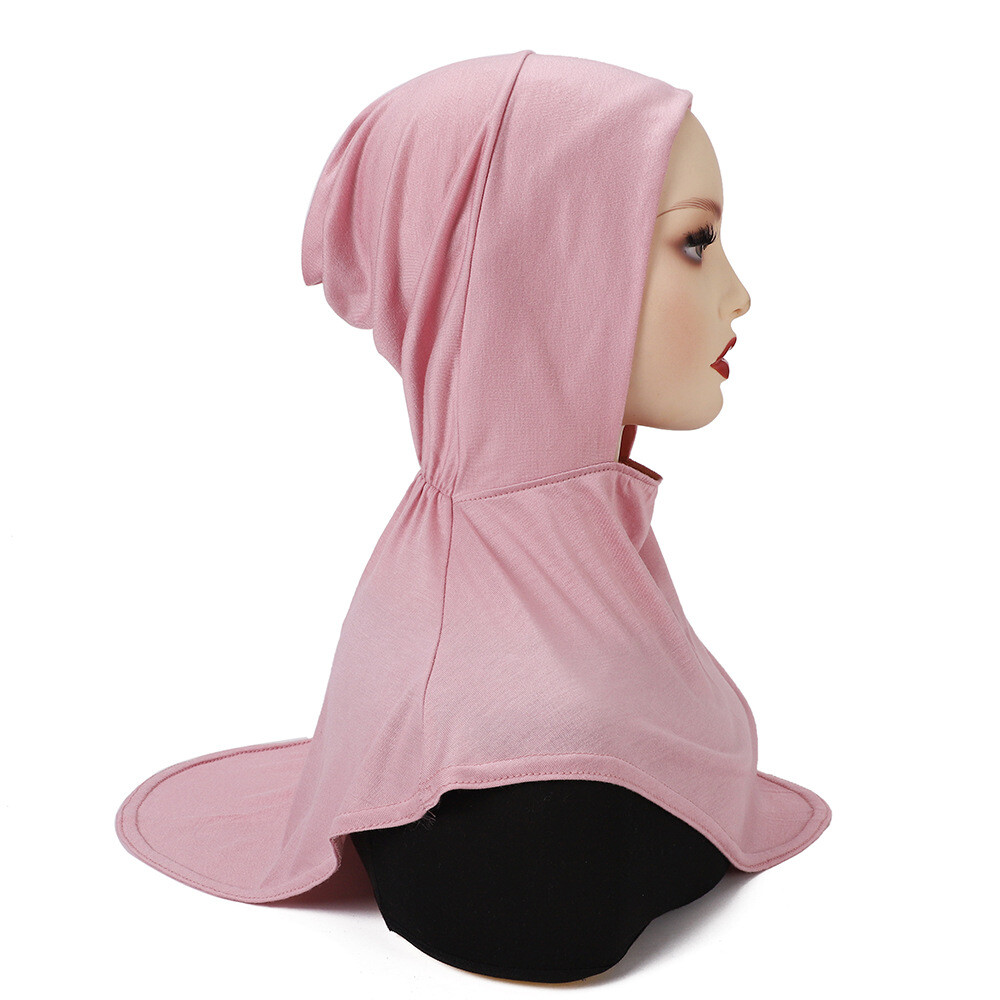 Women Wear Directly Instant Hijab Arab Plain Color Turban Islamic Head Scarf