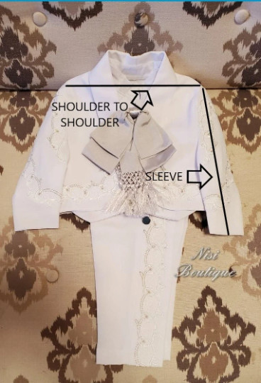 Free Shipping!! Our Lady of Guadalupe Beautiful 6 Pieces Boy White Charro Suit