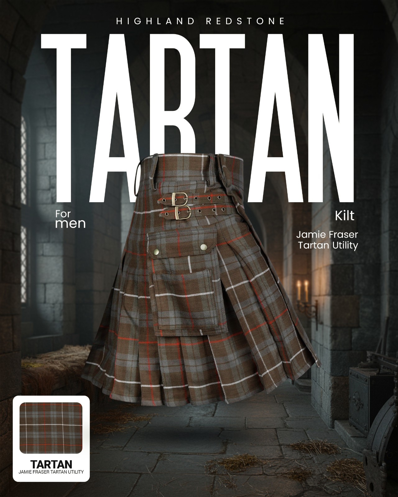 Valor Acrylic Utility Kilt | 16oz Fraser Weathered Tartan KIlt