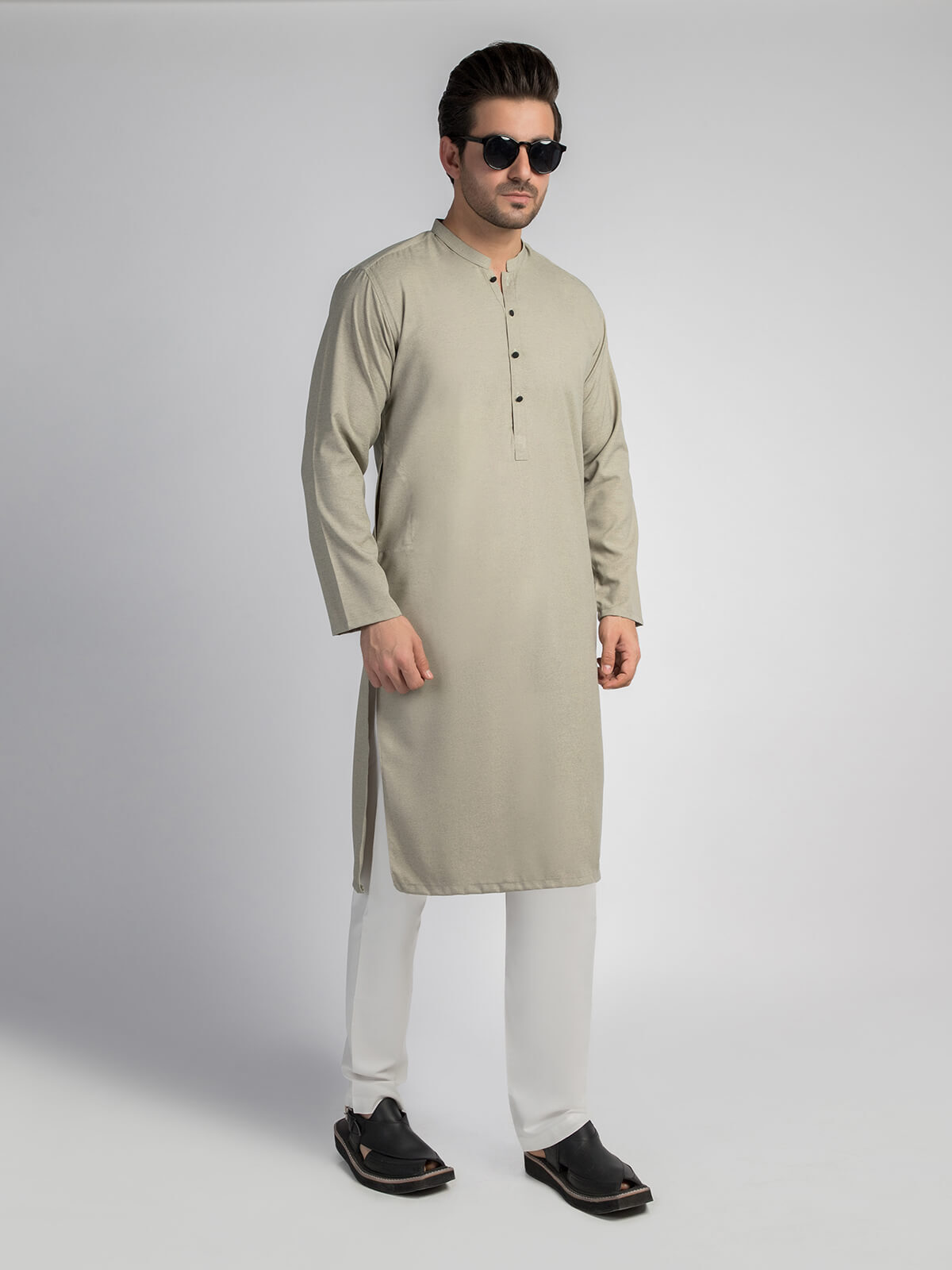 Mens Light Pistachio Green Plain Kurta Shalwar Handmade Eid Design Kurta Pajama