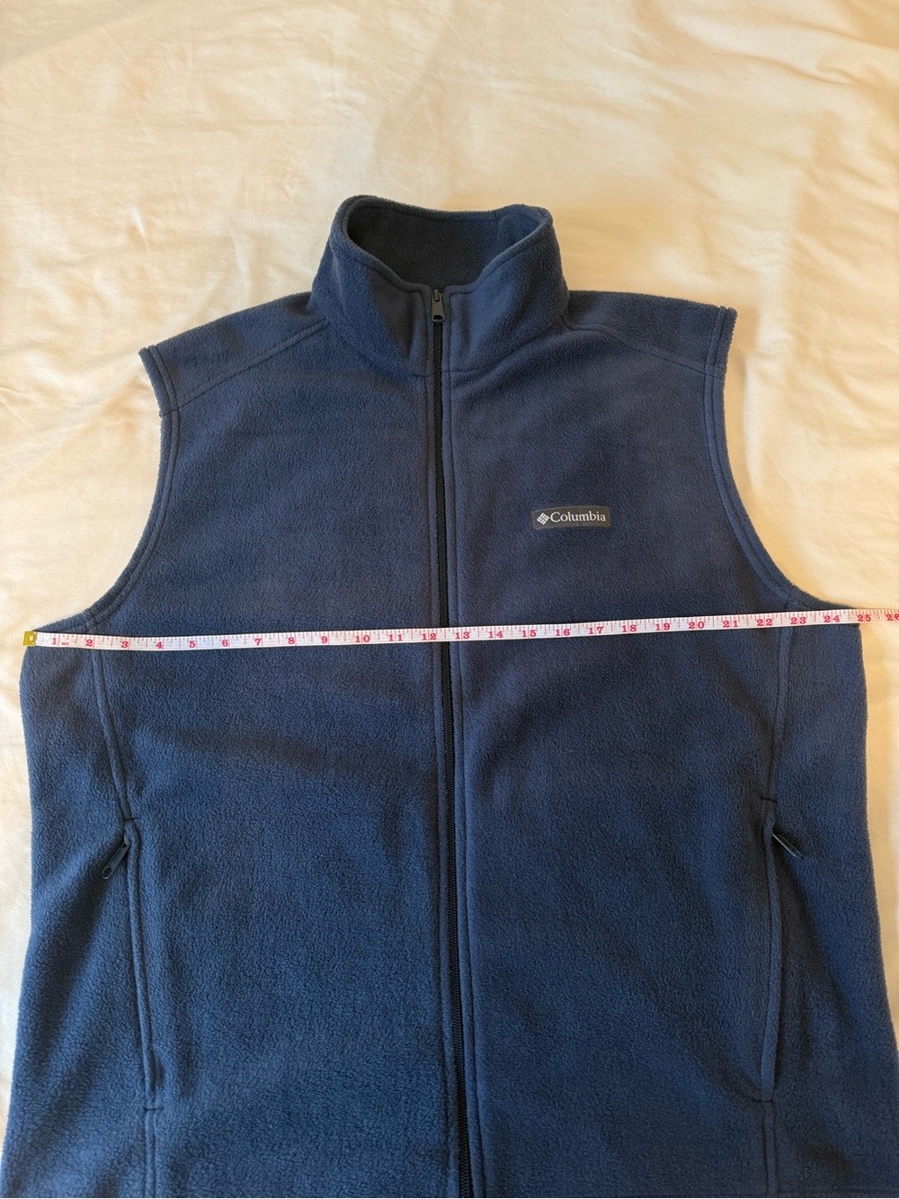 Columbia Men’s Size Large Mountain Full Zip Fleece Vest Navy Blue