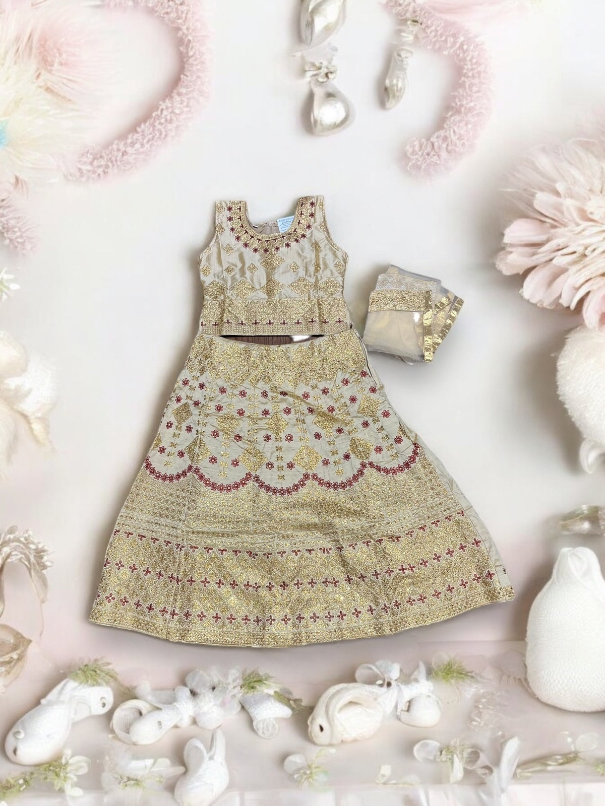 Traditional Girls Lehenga Choli Set – Ethnic Wear for Kids-016