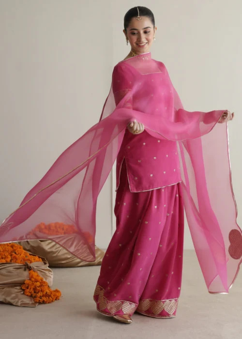 EnzoPK Mehmel 3-Piece Pakistani Salwar Kameez Suit Small Bollywood Wedding Party