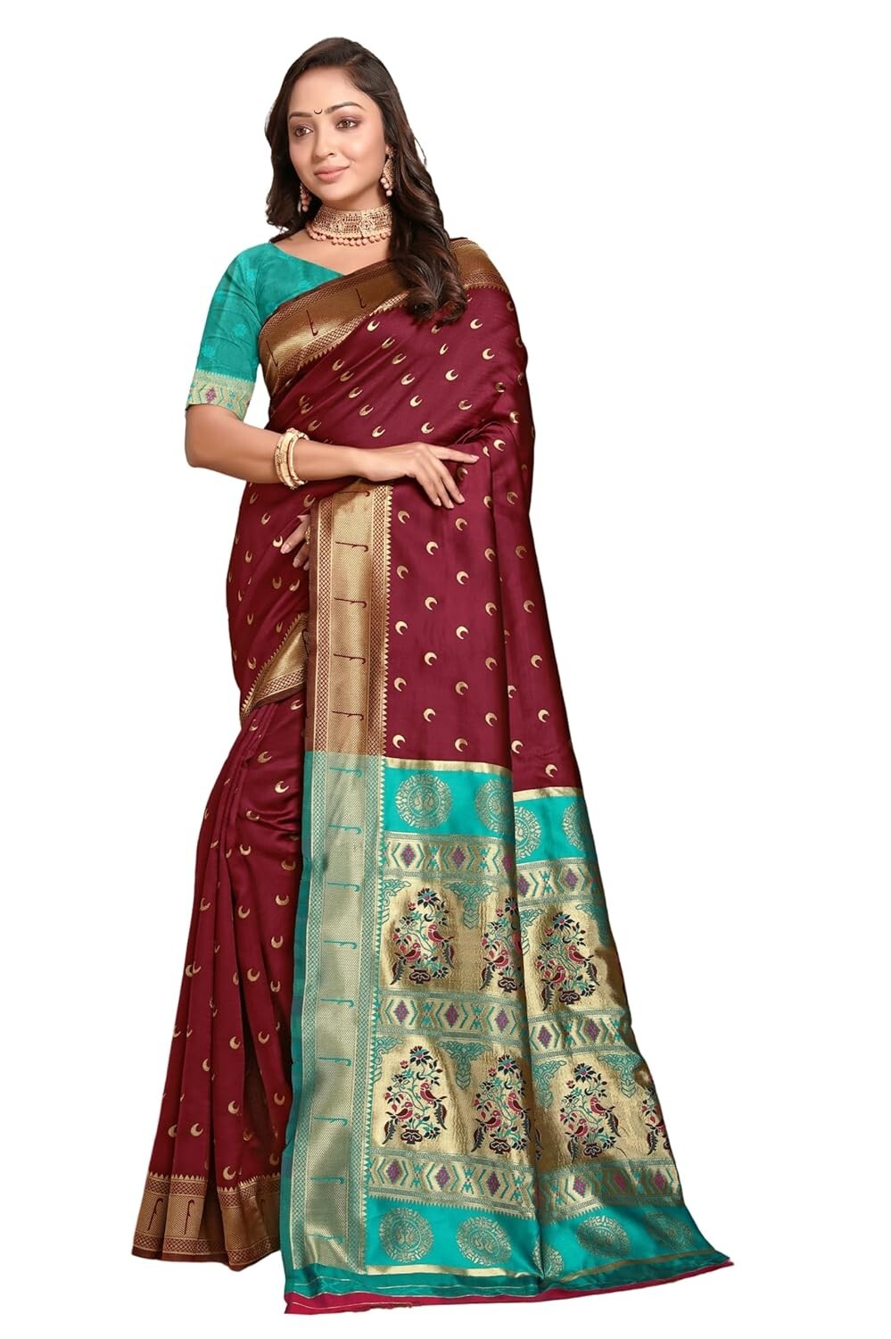 Women’s Pure Kanjivaram Silk Saree With Unstitched Blouse Piece