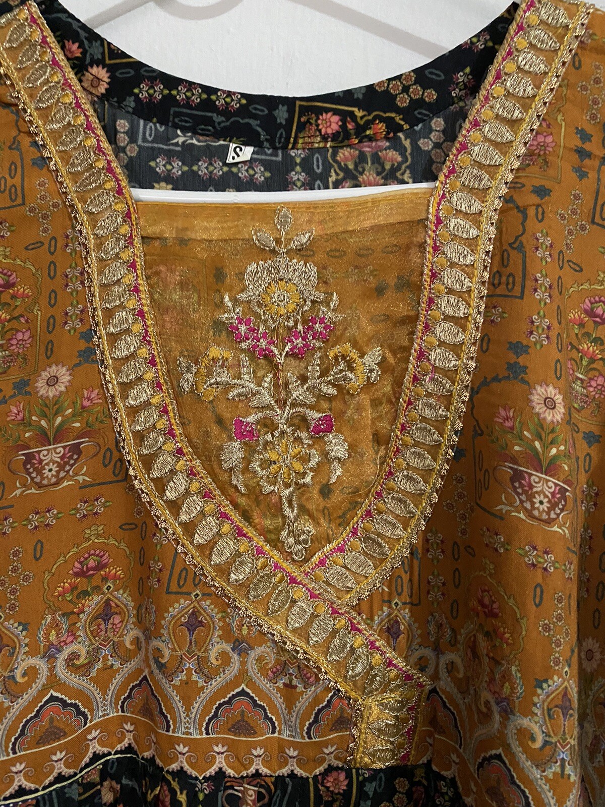 1 Pc Black Cotton Frock Style Stitched Shirt Kameez Small