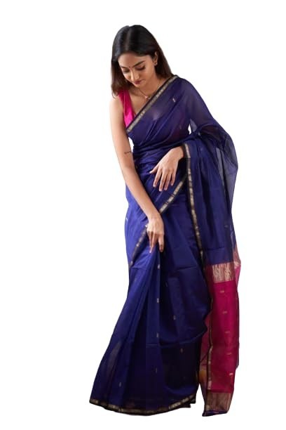 Women’s Beautiful Mix Color Green Kanjivaram Silk Saree With Zari