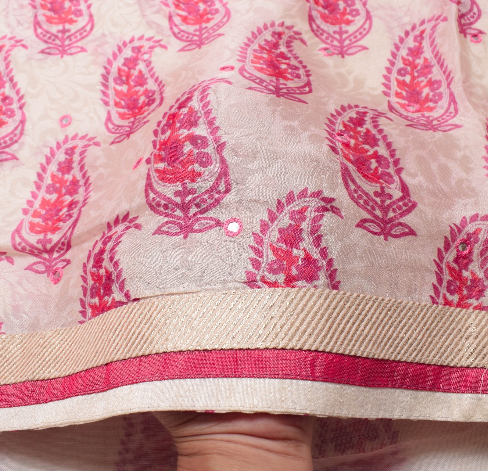Sushila Vintage Pink Pure Viscose Saree Trending Mirror Work Soft Sari Fabric