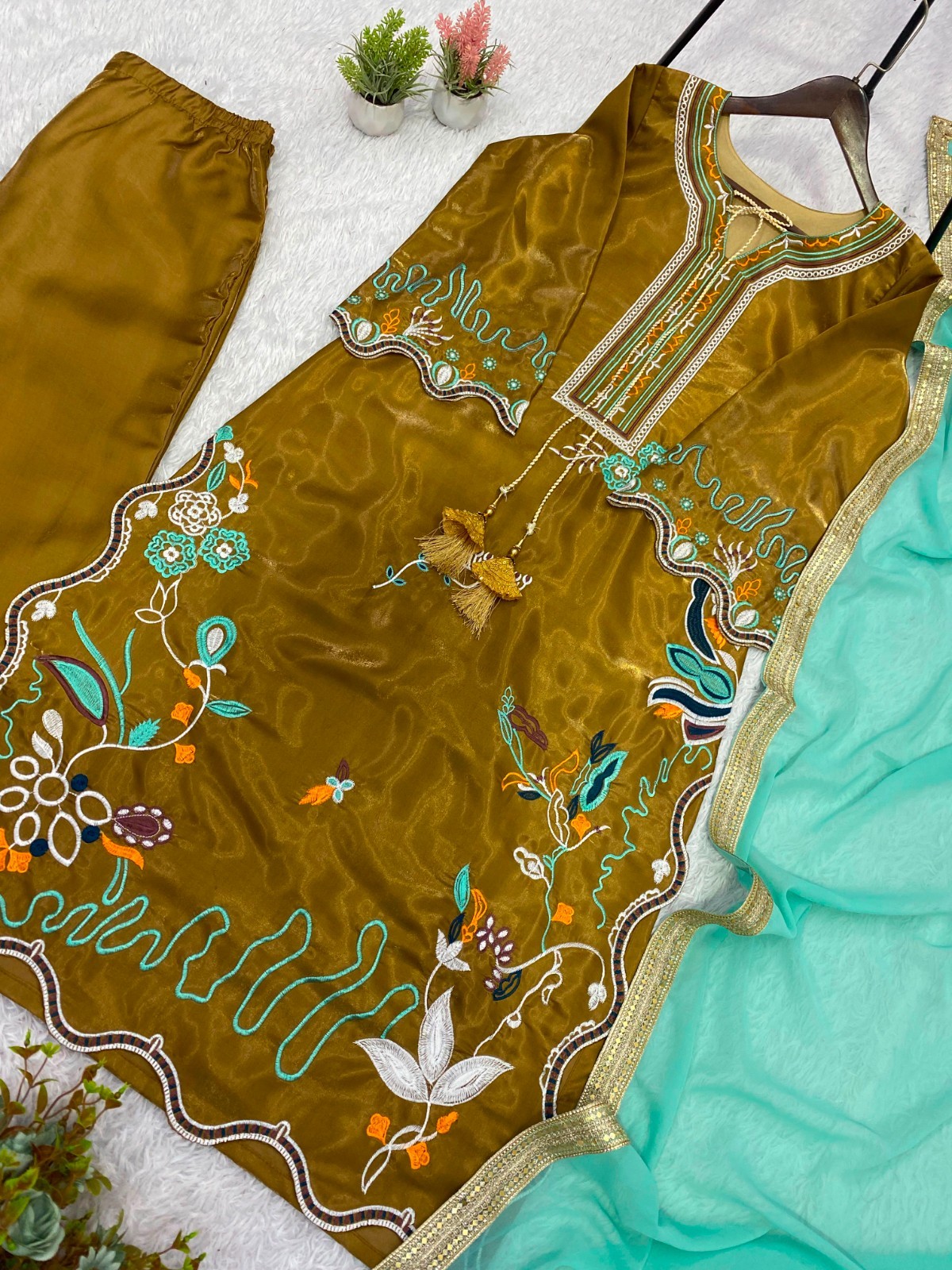 Designer Indian Pakistani top pent Bollywood Dress Party Wear Suit wedding