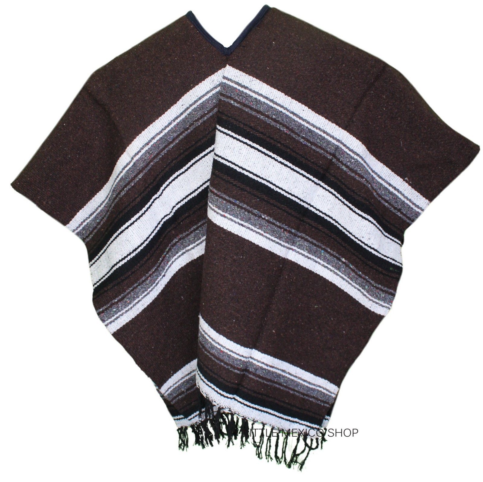 EXTRA WIDE Mexican PONCHO – DARK BROWN – ONE SIZE FITS ALL Gaban BIG AND TALL