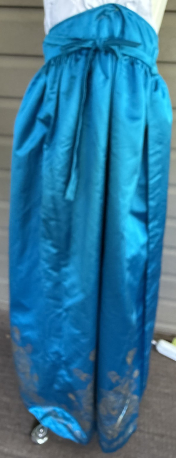 Vintage Korean Traditional Dress Silk Hanbok Pink &Blue w/Petticoat Size S/M