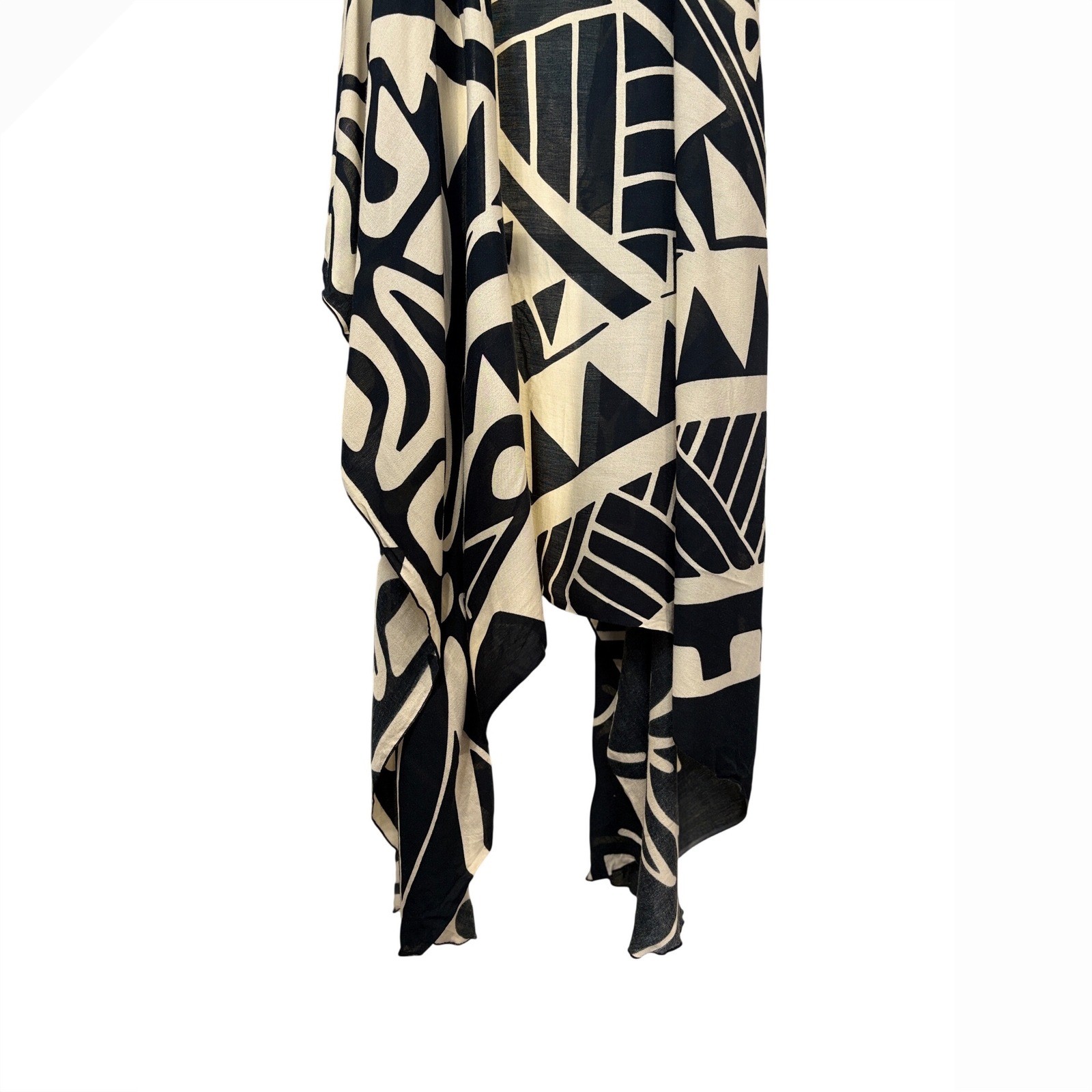 Aloha Royale Black Cream Graphic Print Longline Vest Women One Size