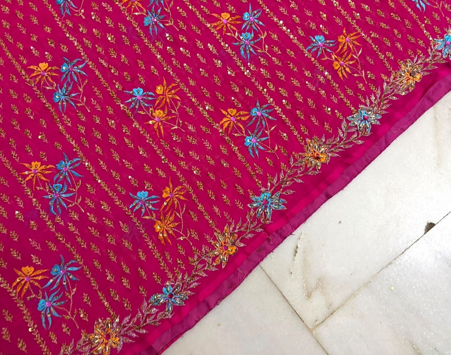 Pink Fabric Saree Dress Women Wrap Embroidered Sari Vintage Sari Material India
