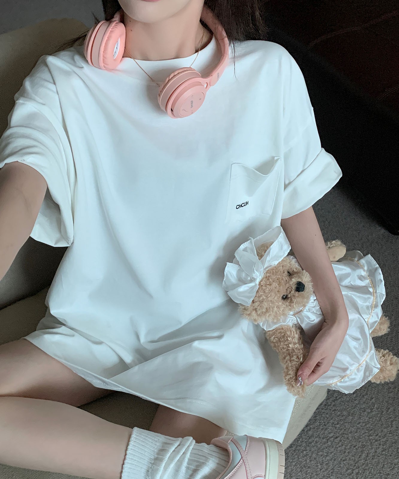 DEVICE select Oversized Pocket Embroidered Cotton T-Shirt (Unisex)