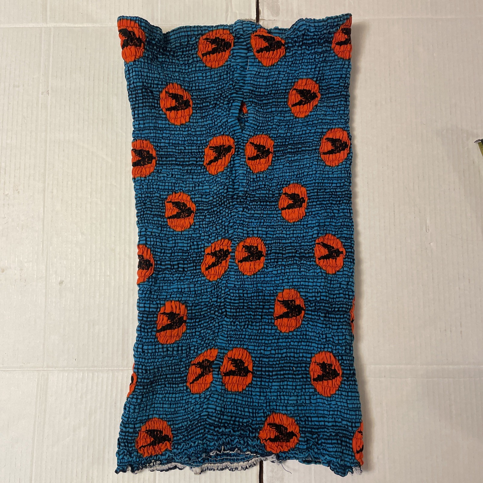 Women’s African Wax Dashiki Ankara Homemade Blue Body Con Tube Scrunchy Dress