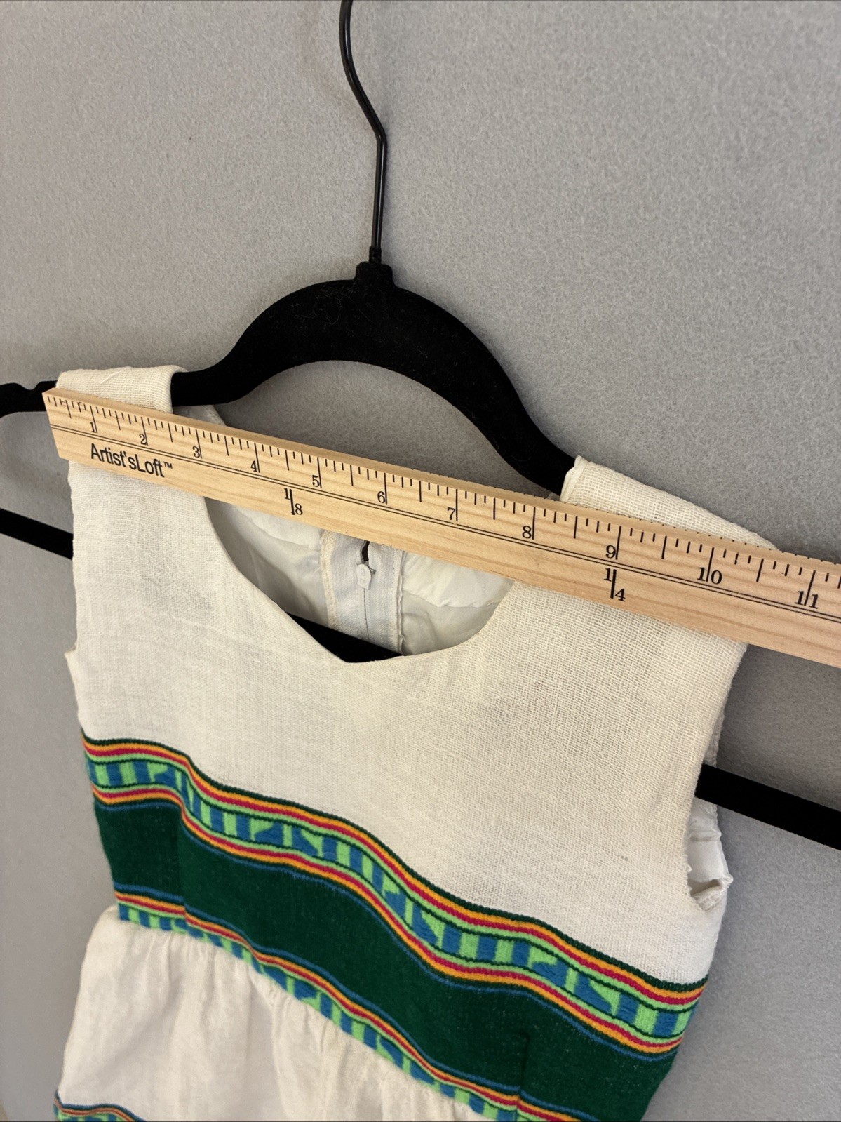 Habesha Ethiopian Girl’s Cotton Dress Approx Size 4 with vibrant stripe trim