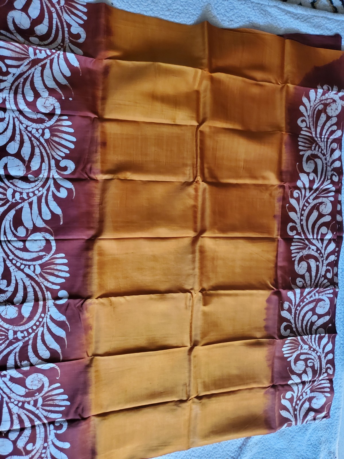 Women New Pure Silk Contemporary Batik Durga Saree Handloom Festive Wedding W Bp