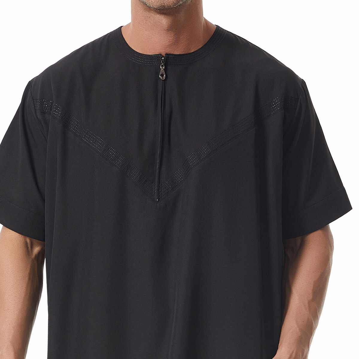 Men Thobe Jubba Thoub Muslim Men Short Sleeve Kaftan Saudi Arab Thoub Dishdasha