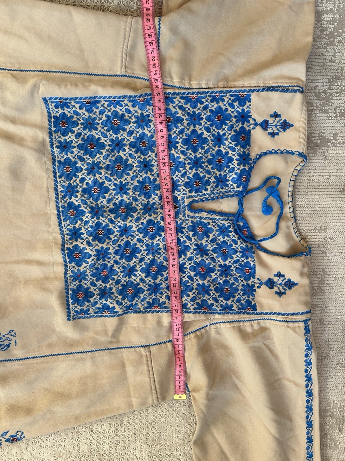 Vintage Palestinian Traditional Thobe- Hand-Embroidered Arabic Dress