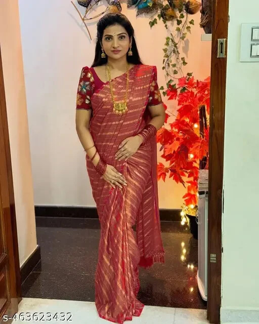 Women’s Georgette Viscose Silk Saree with Sapatare Blouse Piece