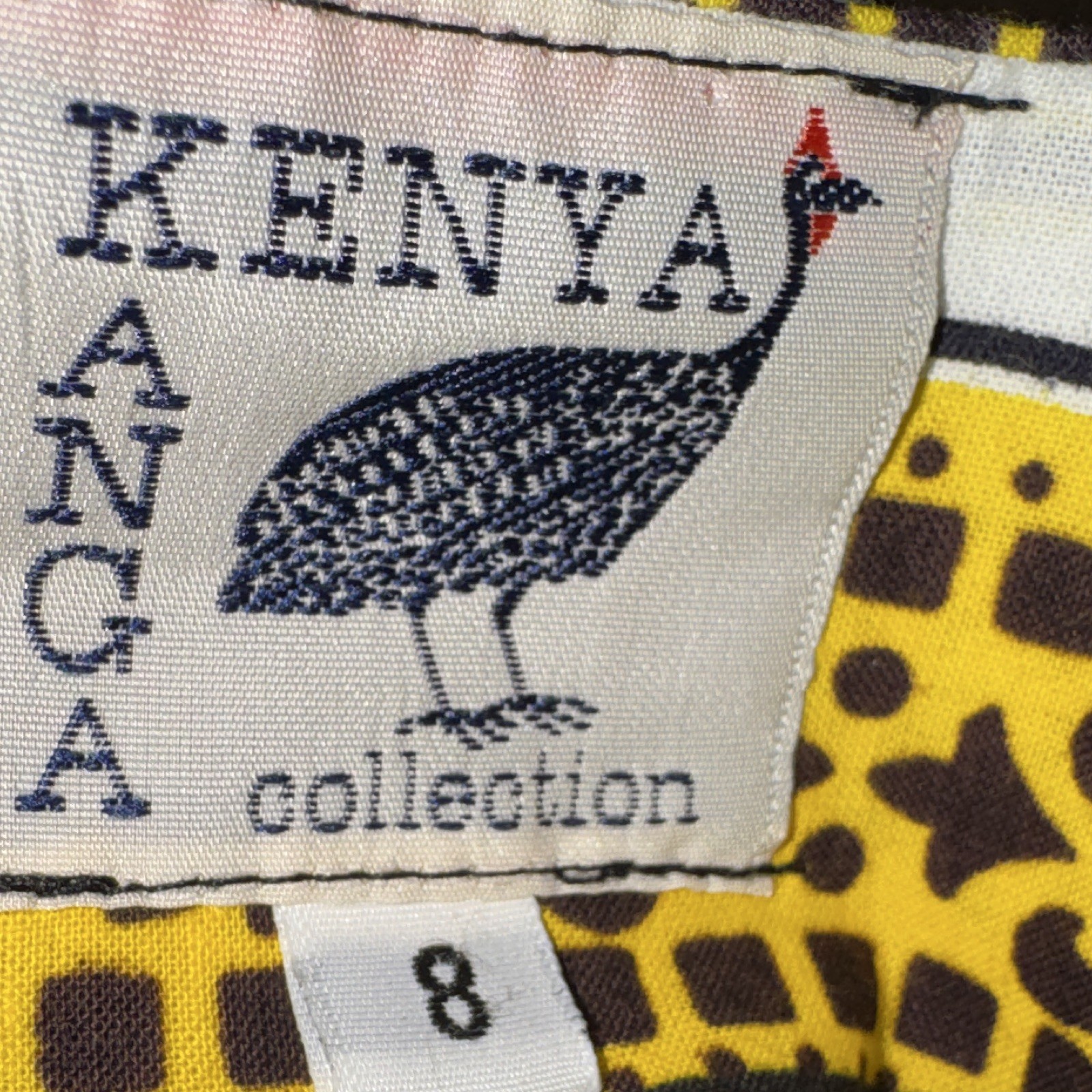 Kenya Anga collection Yellow Cotton Woven Kanga Wrap Skirt Women’s Size 6/8