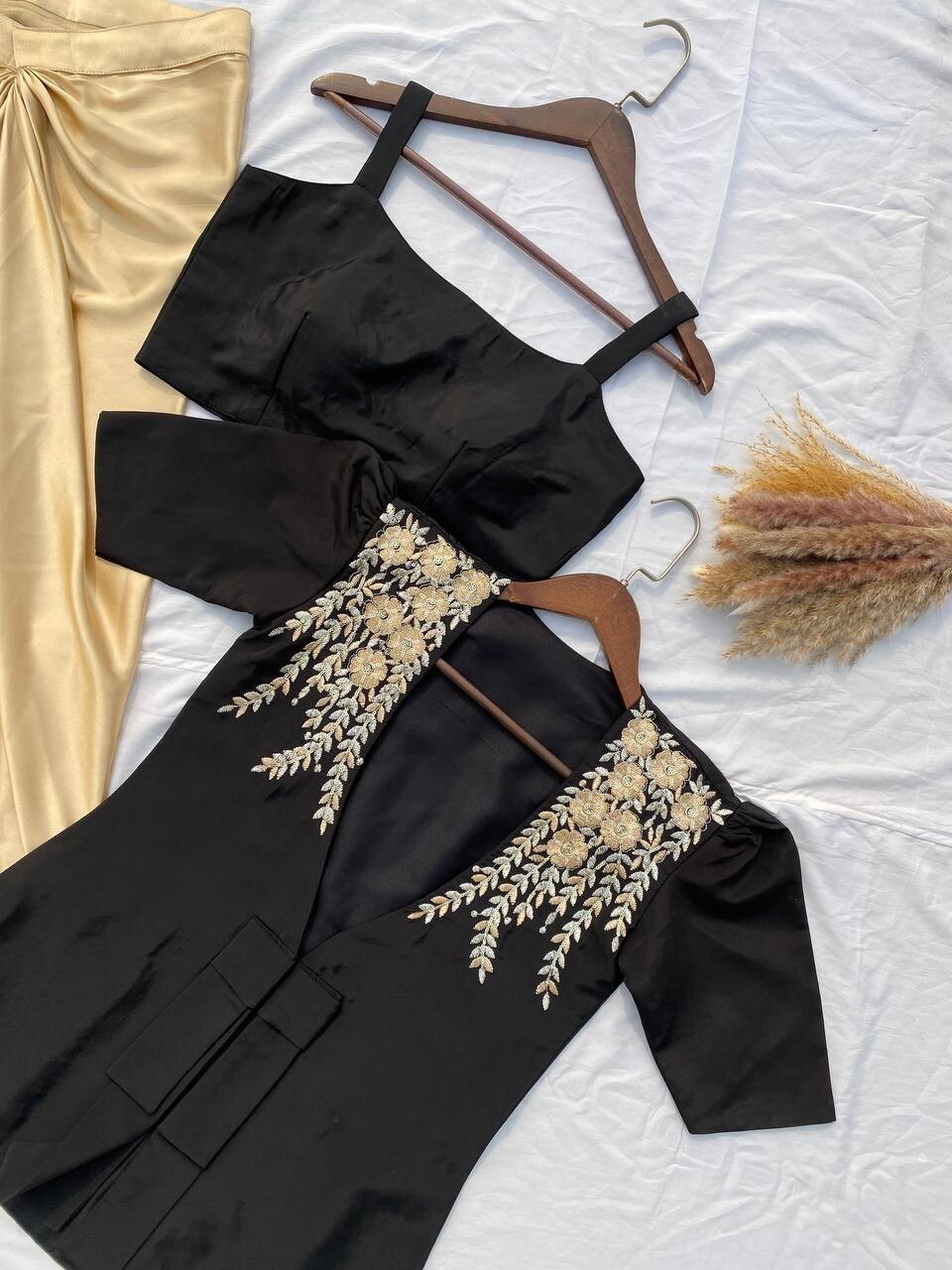 Designer Pre Drapped Dhoti Top Bollywood Party Wear Dress Wedding Indo Western L