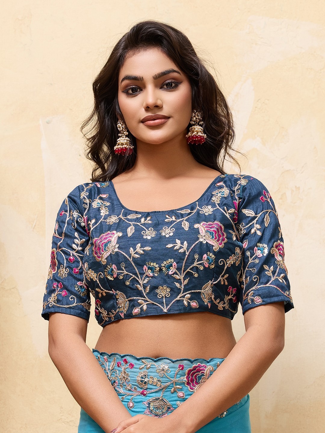 Indian Ethnic Georgette Saree Embroidered Cutwork Border Party Wear Indian Sari