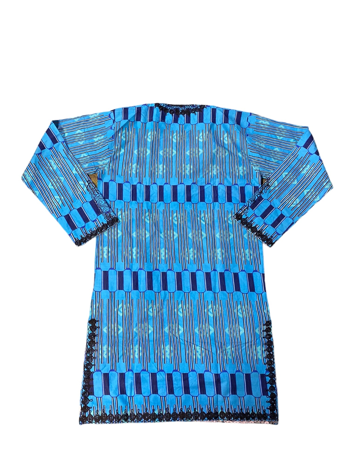 Indian Men’s Kurta Pajama Long Sleeve Handmade Set Blue/Black (Size: M) NWOT