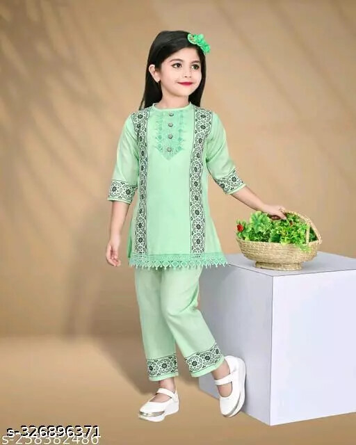 Indian New Traditional Party Wear Girls kurti & Pant Pack Of 1
