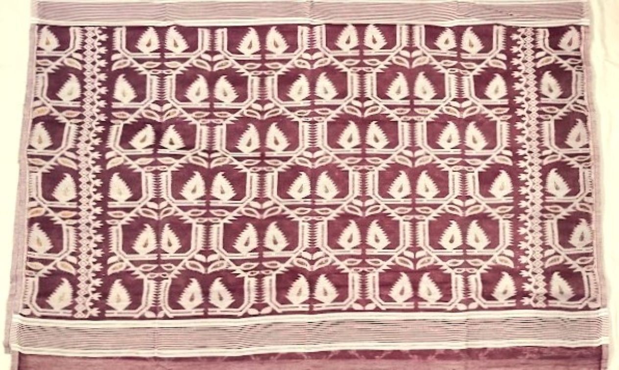 Graceful Indian Traditional Dhakai Jamdani Soft Cotton Handloom Ethnic Saree