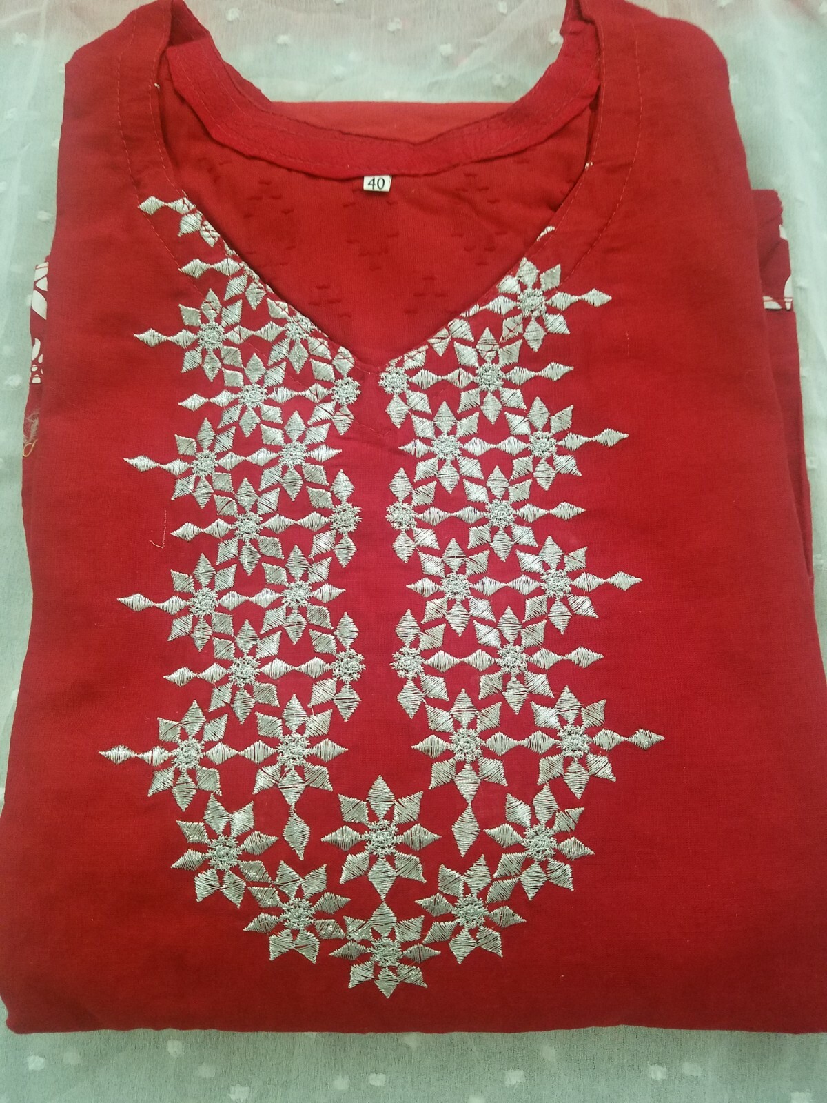 Eid Khadi Embroidery Stitched indian designer plazzo party suit~Bust 42L