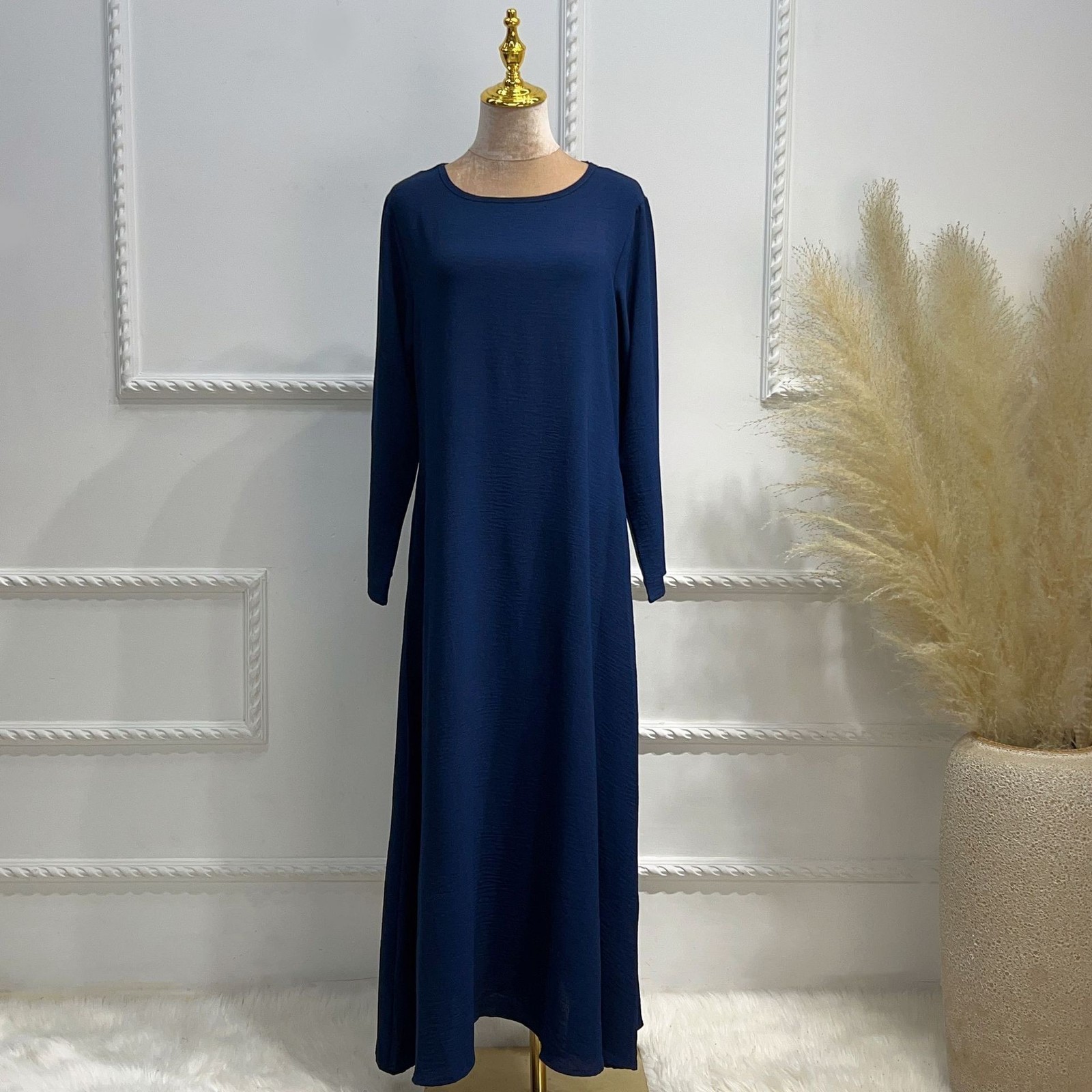 Dubai Women Open Abaya With Hijab Elegant Loose Cardigan Solid Color Inner Dress