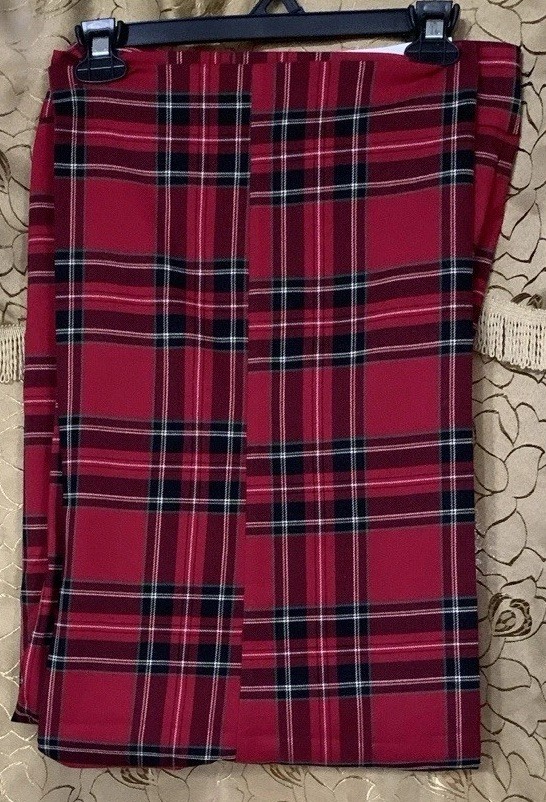 Cato Women’s Red Tartan Plaid Traditional Scottish Kilt Pants Size M
