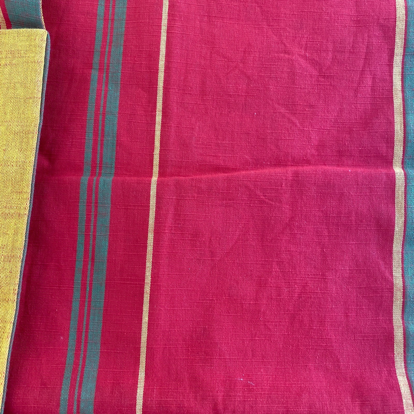 Japanese Vintage Kimono Nagoya Obi Cotton Red Traditional Authentic 136 x 12 in