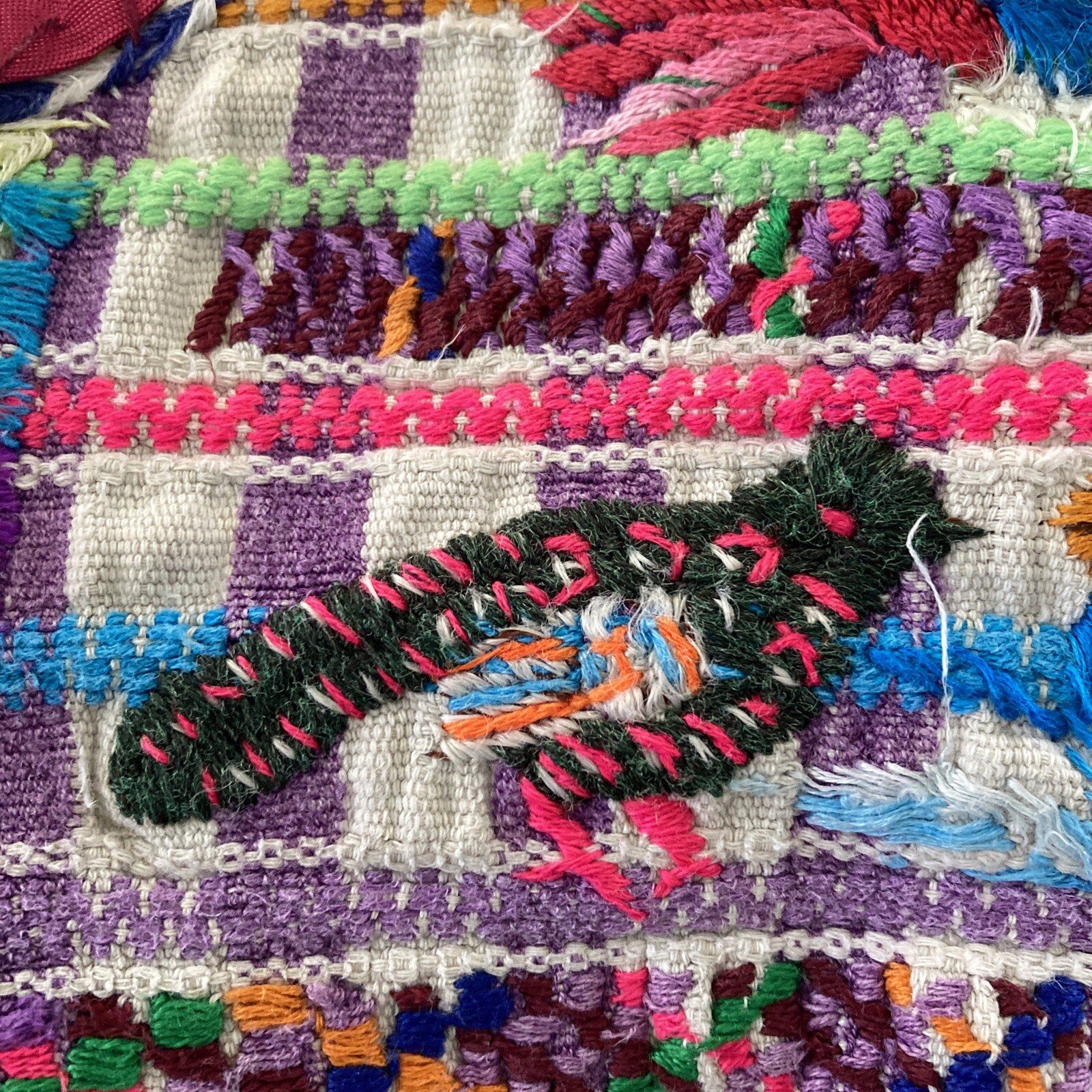 Vintage Guatemalan Huipil Hand Woven & Bird Embroidered Mexican Shirt/Art Work
