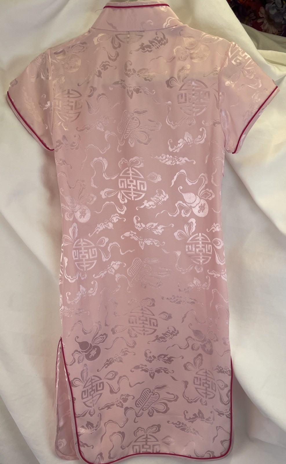 Oriental Style Girls Dress Cheongsam Qipao Asian Inspired Pink 100% Silk Size 4