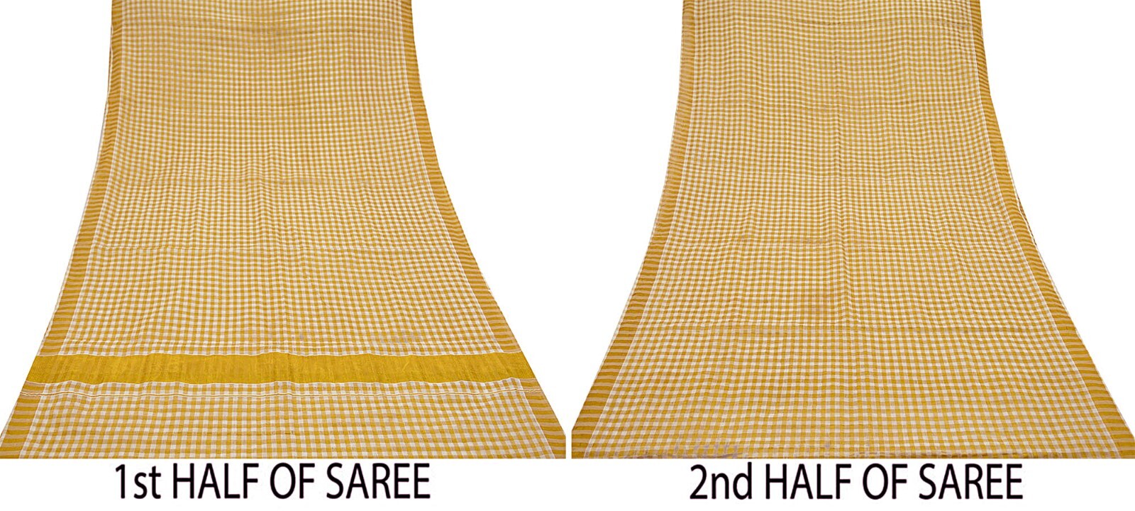 Indian Vintage Heavy Sari Off-White Woven South Sarees Pure Cotton Zari 5Yd