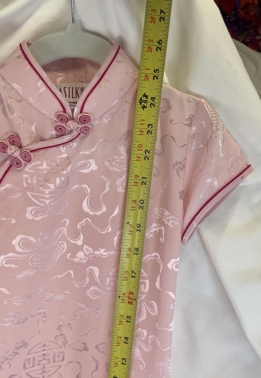 Oriental Style Girls Dress Cheongsam Qipao Asian Inspired Pink 100% Silk Size 4