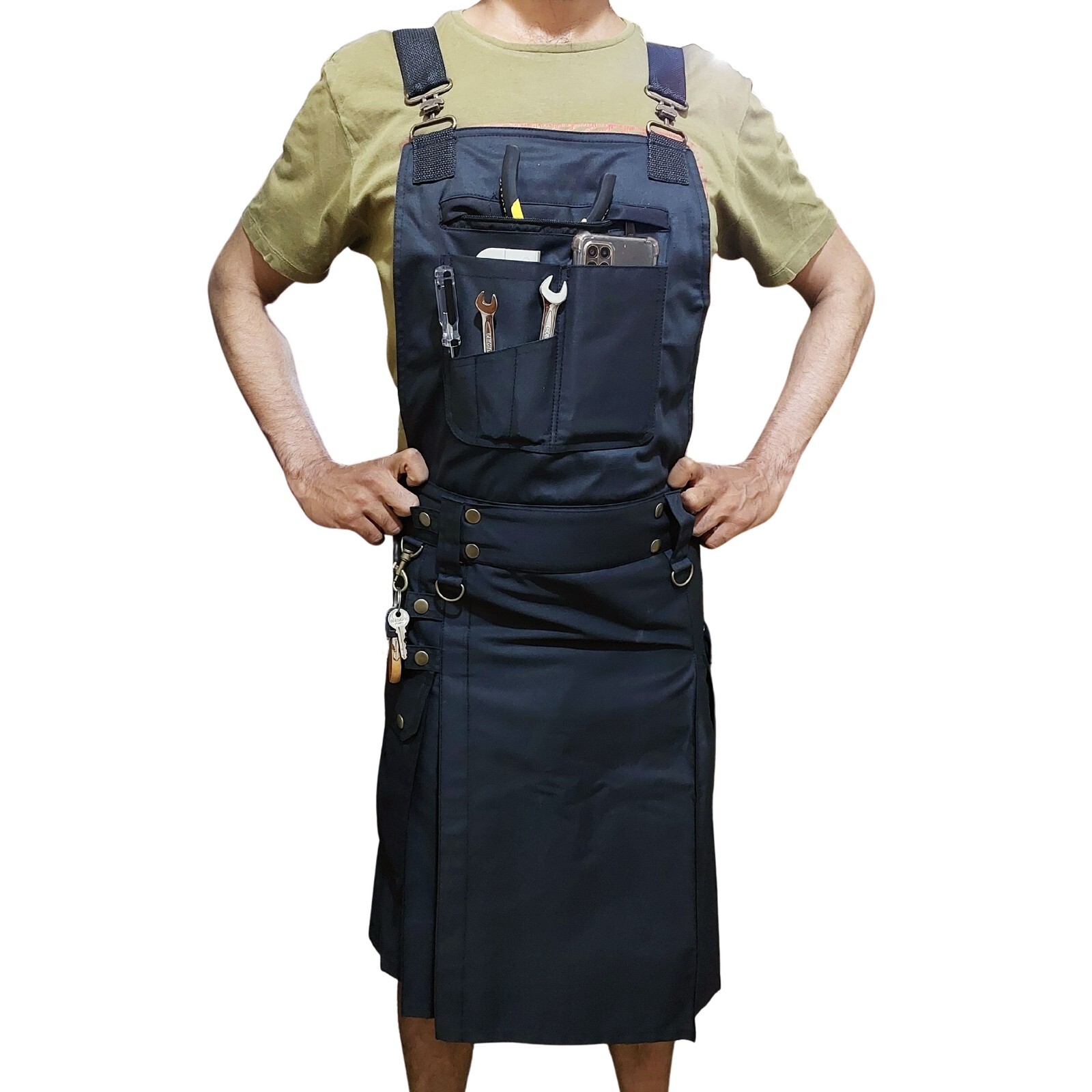 TRUESAGA – Men’s Utility Overkilt Black 100% Cotton 16 Oz Heavy Fabric