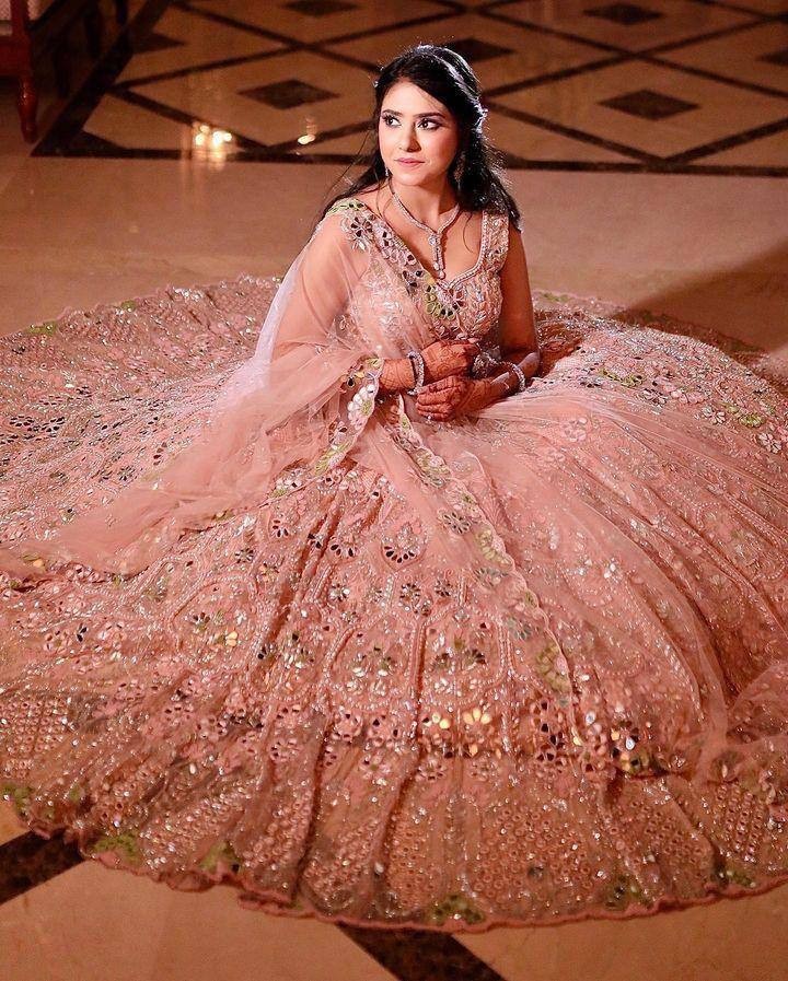 Designer Bridal Lehenga Choli Mirror Embroidery pakistani lehnga bollywood