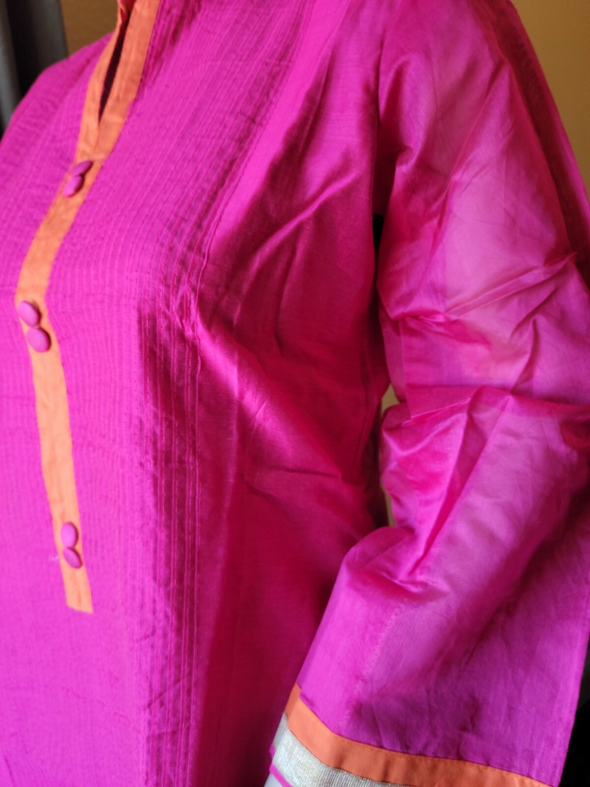 Ready Made Chanderi Silk Churidar Salwar With Beautiful pattern, bust 38 inch